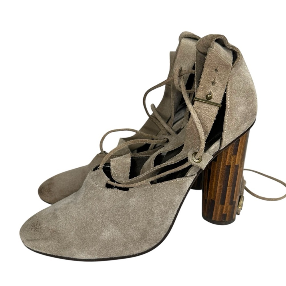 Free People Nouvella Wrap Suede Heels Size 38 - Picture 8 of 9